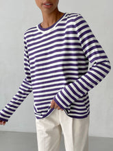 Last inn bildet i Galleri-visningsprogrammet, Striped Round Neck Long Sleeve Sweater
