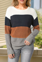 Last inn bildet i Galleri-visningsprogrammet, Color Block Round Neck Sweater
