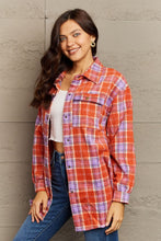 Load image into Gallery viewer, Ninexis Full Size Plaid Collared Neck Button-Down Long Sleeve Jacket
