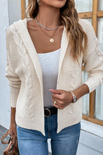 Last inn bildet i Galleri-visningsprogrammet, Cable-Knit Dropped Shoulder Hooded Cardigan
