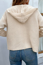 Last inn bildet i Galleri-visningsprogrammet, Cable-Knit Dropped Shoulder Hooded Cardigan
