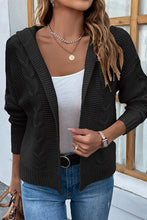 Last inn bildet i Galleri-visningsprogrammet, Cable-Knit Dropped Shoulder Hooded Cardigan
