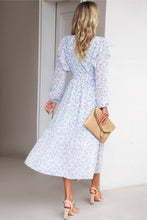 Load image into Gallery viewer, Surplice Neck Balloon Sleeve Midi Dress
