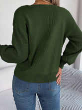 Load image into Gallery viewer, Square Neck Mixed Knit Sweater
