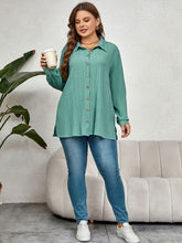 Last inn bildet i Galleri-visningsprogrammet, Plus Size Collared Neck Long Sleeve Shirt
