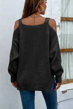 Last inn bildet i Galleri-visningsprogrammet, Ribbed Cold Shoulder Long Sleeve Knit Top
