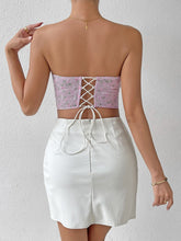 Last inn bildet i Galleri-visningsprogrammet, Floral Lace-Up Strapless Bustier
