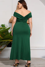 Load image into Gallery viewer, Plus Size Crossover Off-Shoulder Split Dress
