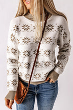 Load image into Gallery viewer, Patterned Ribbed Trim Sweater
