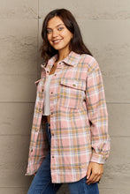 Load image into Gallery viewer, Ninexis Full Size Plaid Collared Neck Button-Down Long Sleeve Jacket
