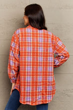 Load image into Gallery viewer, Ninexis Full Size Plaid Collared Neck Button-Down Long Sleeve Jacket
