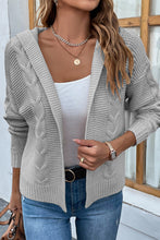 Last inn bildet i Galleri-visningsprogrammet, Cable-Knit Dropped Shoulder Hooded Cardigan
