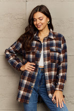 Load image into Gallery viewer, Ninexis Full Size Plaid Collared Neck Button-Down Long Sleeve Jacket
