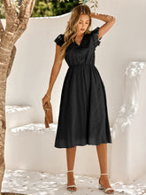 Load image into Gallery viewer, V-Neck Flutter Sleeve Midi Dress
