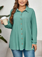 Last inn bildet i Galleri-visningsprogrammet, Plus Size Collared Neck Long Sleeve Shirt
