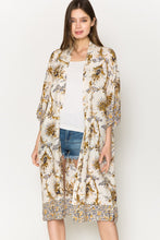 Load image into Gallery viewer, Justin Taylor Floral Open Front Slit Duster Cardigan
