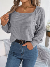 Load image into Gallery viewer, Square Neck Mixed Knit Sweater
