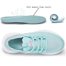 Last inn bildet i Galleri-visningsprogrammet, Akk Womens Athletic Walking Shoes - Memory Foam Lightweight Tennis Sports Shoes Gym Jogging Slip On Running Sneakers Blue-Pink Size 9.5
