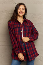 Load image into Gallery viewer, Ninexis Full Size Plaid Collared Neck Button-Down Long Sleeve Jacket
