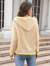 Load image into Gallery viewer, Ribbed Dropped Shoulder Hooded Sweater
