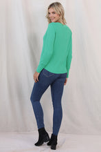 Load image into Gallery viewer, Buttoned Notched Neck Long Sleeve T-Shirt
