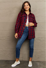 Load image into Gallery viewer, Ninexis Full Size Plaid Collared Neck Button-Down Long Sleeve Jacket
