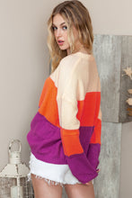 Load image into Gallery viewer, Round Neck Color Block Sweater
