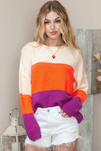 Load image into Gallery viewer, Round Neck Color Block Sweater
