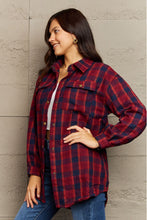 Load image into Gallery viewer, Ninexis Full Size Plaid Collared Neck Button-Down Long Sleeve Jacket
