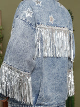 Last inn bildet i Galleri-visningsprogrammet, Fringe Detail Long Sleeve Denim Jacket
