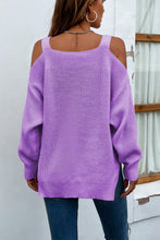 Last inn bildet i Galleri-visningsprogrammet, Ribbed Cold Shoulder Long Sleeve Knit Top
