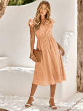 Load image into Gallery viewer, V-Neck Flutter Sleeve Midi Dress
