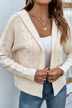 Last inn bildet i Galleri-visningsprogrammet, Cable-Knit Dropped Shoulder Hooded Cardigan
