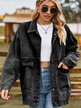 Load image into Gallery viewer, Dropped Shoulder Denim Jacket with Pockets
