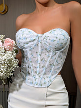 Last inn bildet i Galleri-visningsprogrammet, Floral Lace-Up Strapless Bustier
