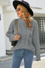 Load image into Gallery viewer, Cable-Knit Round Neck Long Sleeve Sweater
