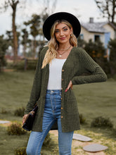 Load image into Gallery viewer, Ribbed Button-UP Cardigan with Pockets
