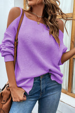 Last inn bildet i Galleri-visningsprogrammet, Ribbed Cold Shoulder Long Sleeve Knit Top
