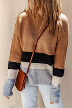 Load image into Gallery viewer, Color Block Round Neck Sweater
