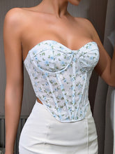 Last inn bildet i Galleri-visningsprogrammet, Floral Lace-Up Strapless Bustier
