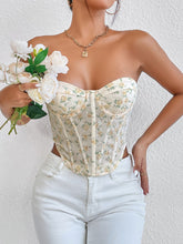 Last inn bildet i Galleri-visningsprogrammet, Floral Lace-Up Strapless Bustier
