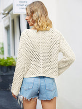 Last inn bildet i Galleri-visningsprogrammet, Round Neck Openwork Dropped Shoulder Knit Top
