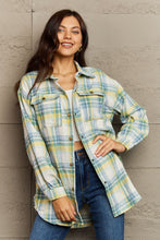 Load image into Gallery viewer, Ninexis Full Size Plaid Collared Neck Button-Down Long Sleeve Jacket
