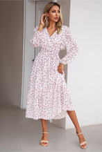 Load image into Gallery viewer, Surplice Neck Balloon Sleeve Midi Dress
