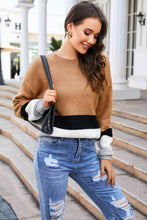 Load image into Gallery viewer, Color Block Round Neck Sweater
