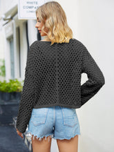 Last inn bildet i Galleri-visningsprogrammet, Round Neck Openwork Dropped Shoulder Knit Top
