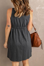 Load image into Gallery viewer, Sleeveless Button Down Mini Magic Dress
