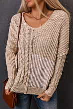 Load image into Gallery viewer, Cable-Knit Exposed Seam Sweater
