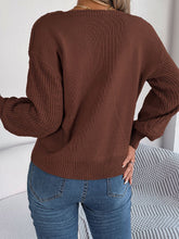 Load image into Gallery viewer, Square Neck Mixed Knit Sweater
