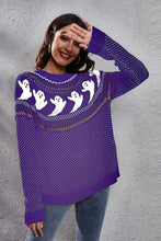 Last inn bildet i Galleri-visningsprogrammet, Ghost Pattern Round Neck Long Sleeve Sweater
